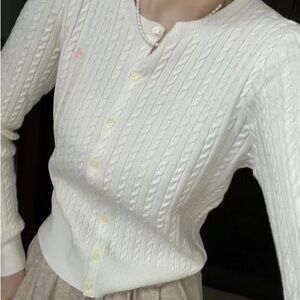 NWT Polo Ralph Lauren Big Girl’s Cream Cable Knit Sweater Size L